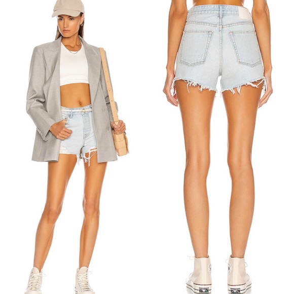 GRLFRND Helena High Rise Shorts in MY WAY SIZE 24 NWT - Picture 2 of 12